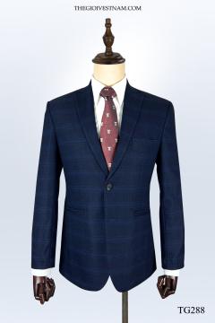 Bộ Suit Caro Xanh Đen Classic Fit TGS288